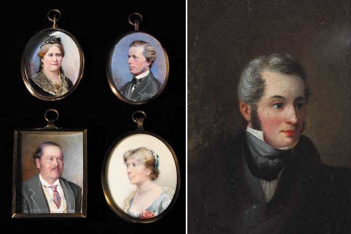 MR AND MRS WILLIAM BUTLER LANGMORE and MR AND MRS EDWARD ELLIS (SET OF FOUR MINIATURES) by Carlotta Nowlan (British, d.1929) at Whyte's Auctions