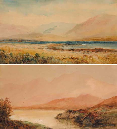 LAKE DERRYCLARE, CONNEMARA and KENMARE BAY, KERRY (A PAIR) by Alexander Williams RHA (1846-1930) at Whyte's Auctions