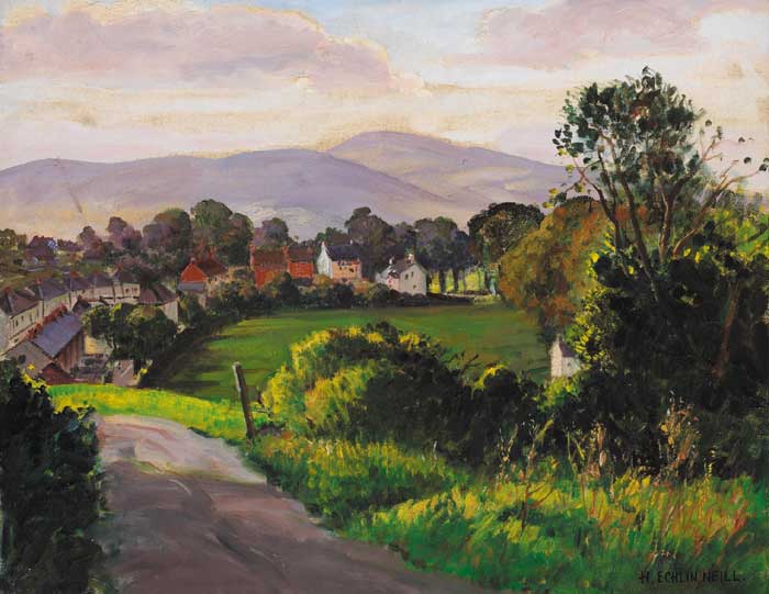 PATH TO THE FIELDS, BALLYGOMARTIN, BELFAST by Henry Echlin Neill RUA (1888-1981) at Whyte's Auctions