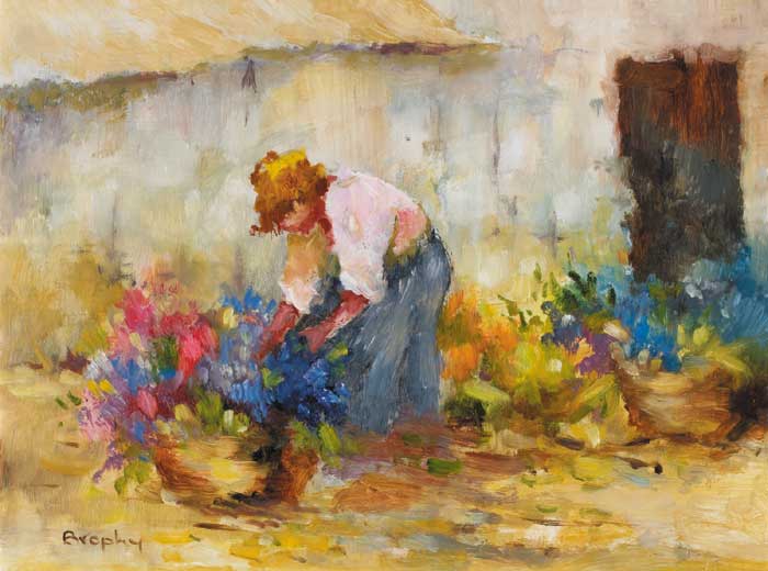 ARRANGING THE FLOWERS by Elizabeth Brophy (1926-2020) at Whyte's Auctions