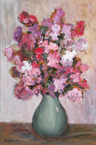 A VASE OF PINK FLOWERS by Gladys Maccabe MBE HRUA ROI FRSA (1918-2018) at Whyte's Auctions