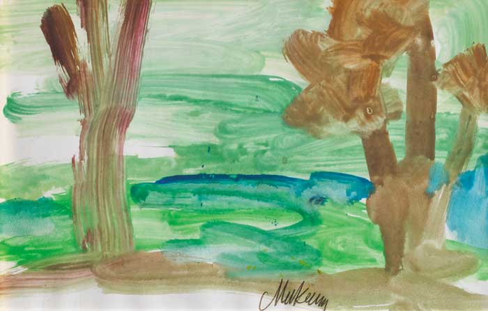 LANDSCAPE WITH TREES IN FOREGROUND by Markey Robinson (1918-1999) at Whyte's Auctions