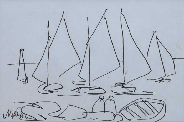 SHAWLIES WATCHING BOATS by Markey Robinson (1918-1999) at Whyte's Auctions