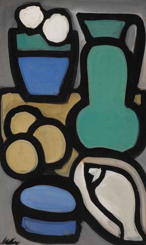 STILL LIFE WITH FISH AND GREEN JUG by Markey Robinson (1918-1999) at Whyte's Auctions