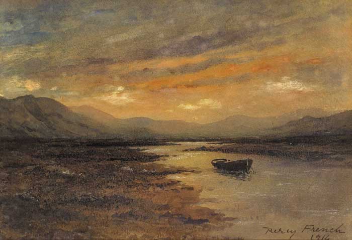 BOAT MOORED IN AN ESTUARY, 1914 by William Percy French (1854-1920) at Whyte's Auctions