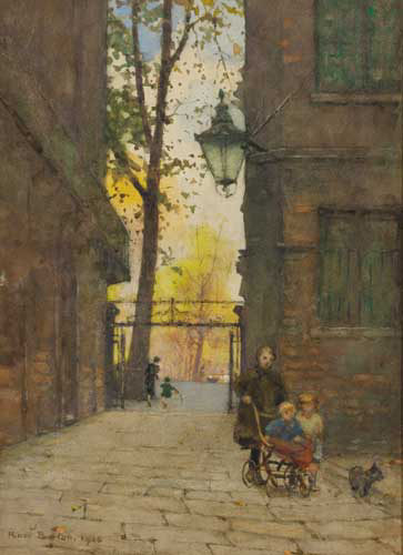 PARK PLACE, KNIGHTBRIDGE, LONDON, 1916 by Rose Mary Barton RWS (1856-1929) at Whyte's Auctions