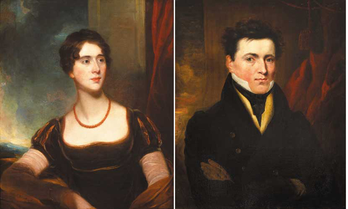PORTRAIT OF LADY HANNAH ALITHEA ELLICE, 1811 and PORTRAIT OF A GENTLEMAN (A PAIR) at Whyte's Auctions