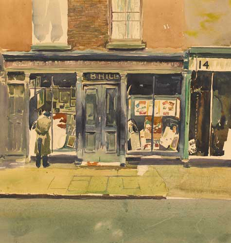 HILL'S PHOTOGRAPHIC SHOP, LIFFEY STREET, DUBLIN, circa 1945 by Simon Coleman RHA (1916-1995) RHA (1916-1995) at Whyte's Auctions
