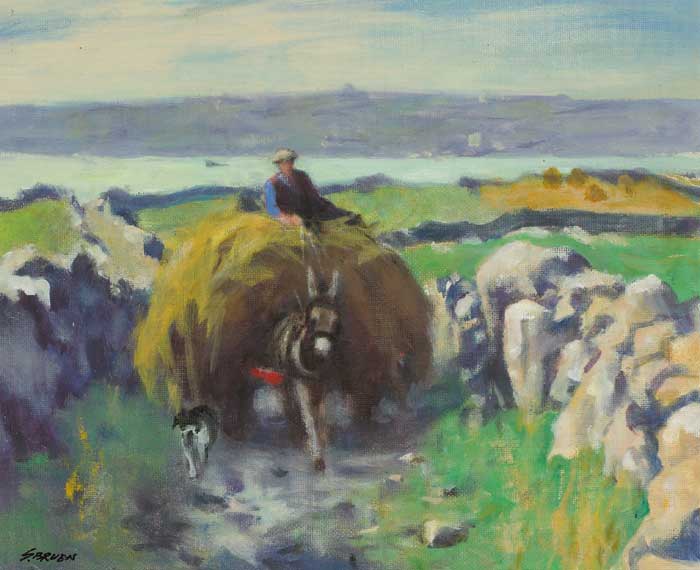 THE HAY CART, CONNEMARA by Gerald J. Bruen sold for �3,000 at Whyte's Auctions