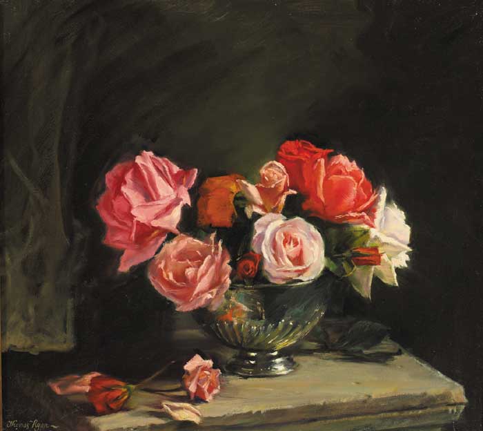 AUTUMN ROSES, 1971 by Thomas Ryan PPRHA (b.1929) PPRHA (b.1929) at Whyte's Auctions