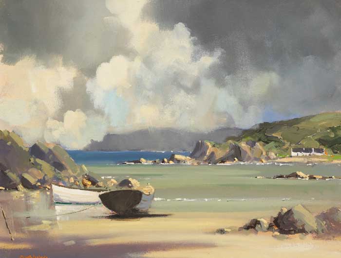 BEACHED ROWING BOATS, DONEGAL by George K. Gillespie RUA (1924-1995) RUA (1924-1995) at Whyte's Auctions