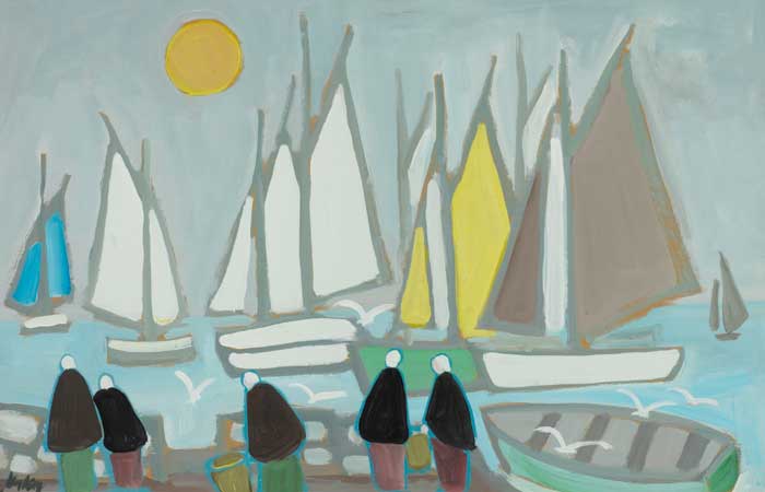 SHAWLIES UNLOADING THE CATCH by Markey Robinson (1918-1999) (1918-1999) at Whyte's Auctions