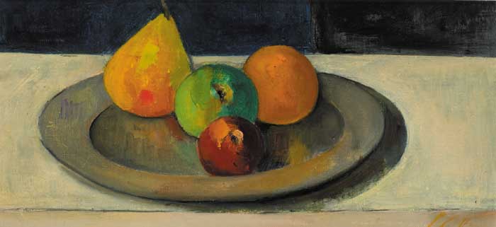 FRUIT ON A PEWTER PLATE by Peter Collis RHA (1929-2012) at Whyte's Auctions