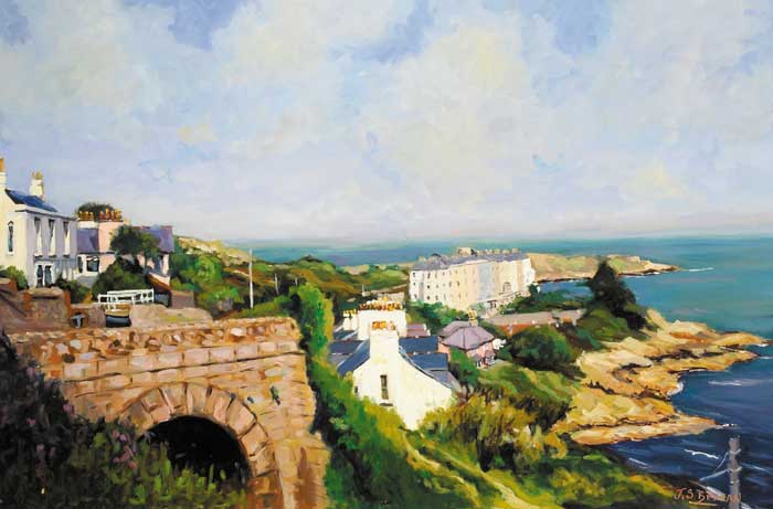 SORRENTO TERRACE FROM VICO ROAD, DALKEY by James S. Brohan (b.1952) at Whyte's Auctions