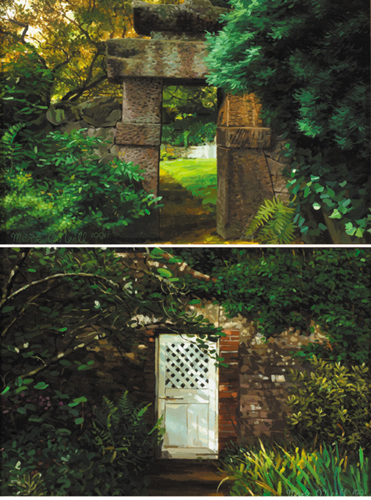 STONE GATEWAY and GARDEN DOOR, 1991 (A PAIR) by Mark O'Neill (b.1963) at Whyte's Auctions