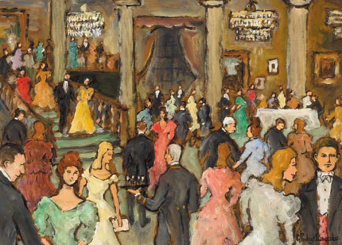 THE RECEPTION by Gladys Maccabe MBE HRUA ROI FRSA (1918-2018) at Whyte's Auctions