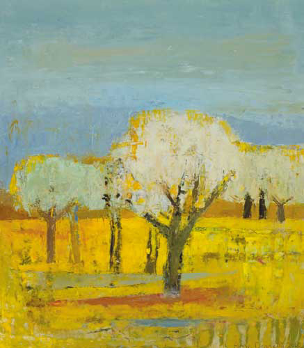 TREES IN A YELLOW FIELD, 2002 by Anne Donnelly (b.1932) (b.1932) at Whyte's Auctions