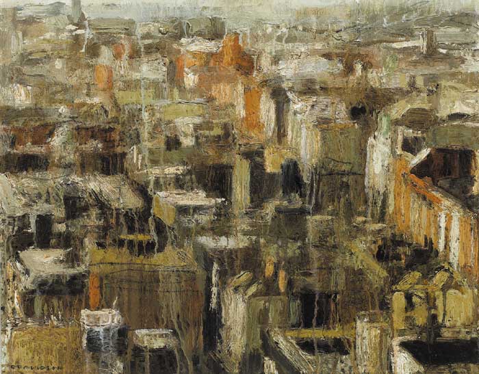LOOKING DOWN ON ABBEY STREET, DUBLIN, 2004 by Colin Davidson RUA (b.1968) at Whyte's Auctions
