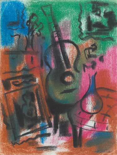 STILL LIFE WITH GUITAR, 1945 by George Campbell RHA (1917-1979) RHA (1917-1979) at Whyte's Auctions