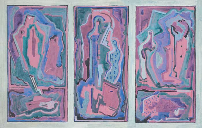 CUBIST TRIPTYCH by Evie Hone HRHA (1894-1955) HRHA (1894-1955) at Whyte's Auctions