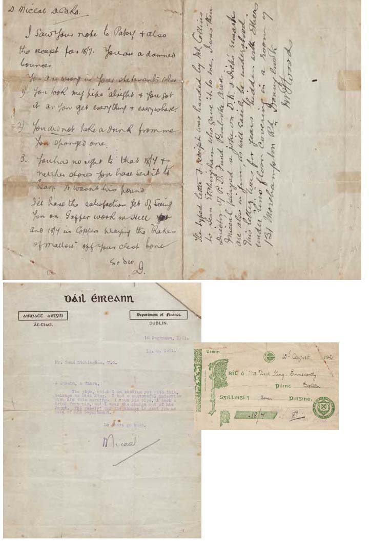 1921 MICHAEL COLLINS AS MINISTER FOR FINANCE TO Dáil ÉIREANN SIGNED LETTER at Whyte's Auctions