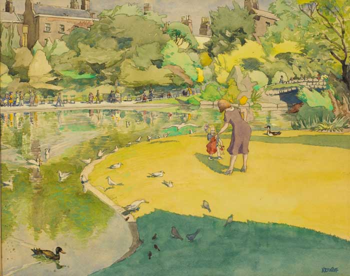 ST STEPHEN'S GREEN, SUMMER IN DUBLIN by Harry Kernoff RHA (1900-1974) at Whyte's Auctions