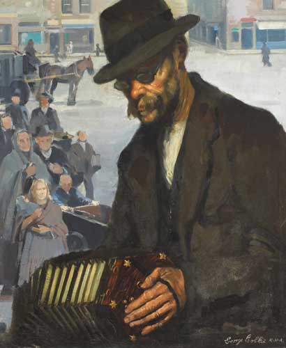 STREET ACCORDION PLAYER by George Collie RHA (1904-1975) at Whyte's Auctions