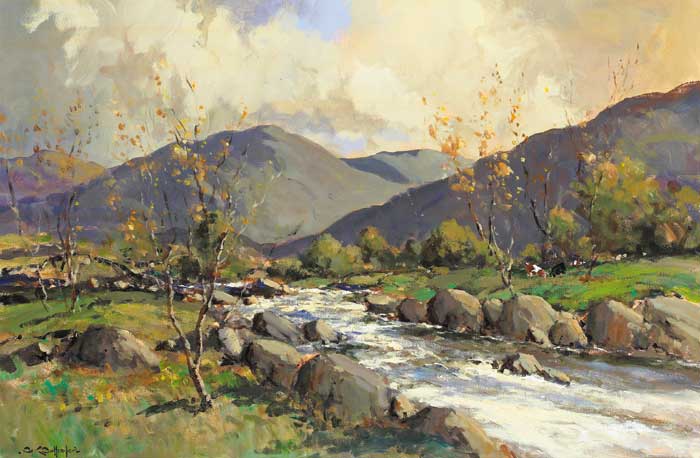 AUTUMN DAY, OWENMORE RIVER, CONNEMARA by George K. Gillespie sold for �7,000 at Whyte's Auctions