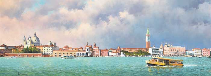 † ON THE GRAND CANAL, VENICE by Peter Curling (b.1955) (b.1955) at Whyte's Auctions