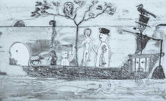 BOAT WITH FIGURES AND TREE, 2005 by John Kingerlee (b.1936) at Whyte's Auctions