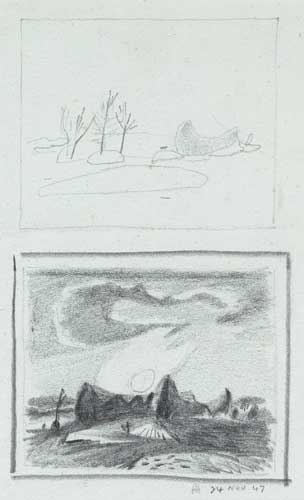 TWO LANDSCAPE STUDIES, 1947 by Colin Middleton MBE RHA (1910-1983) at Whyte's Auctions