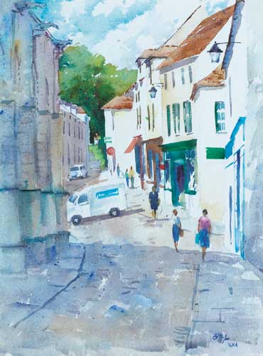 MONTFORT L'AMAURY THE CHURCH SQUARE by Brett McEntagart sold for �800 at Whyte's Auctions