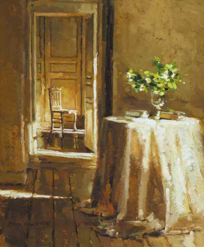 INTERIOR STUDY WITH BOOKS AND WILD FLOWERS, 1998 by Mark O'Neill (b.1963) at Whyte's Auctions