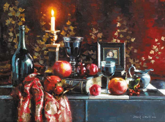 STILL LIFE BY CANDLELIGHT, 2003 by Mark O'Neill sold for �10,000 at Whyte's Auctions