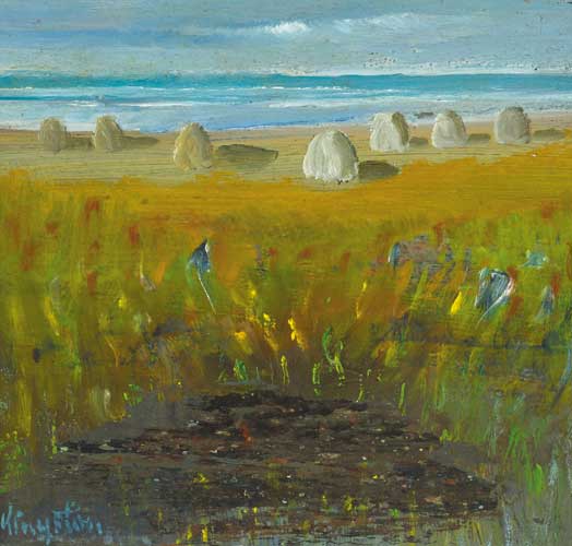 NEW-MOWN HAY, COUNTY WICKLOW by Richard Kingston RHA (1922-2003) at Whyte's Auctions