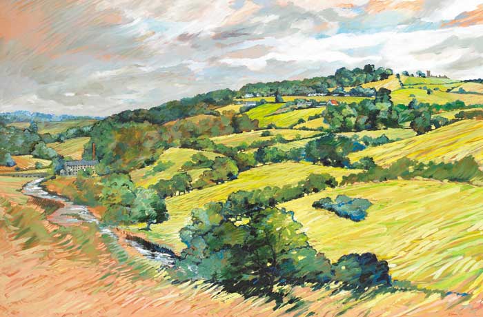 SLANE HILL AND RIVER BOYNE, 2007 by Liam O Broin (b.1944) at Whyte's Auctions