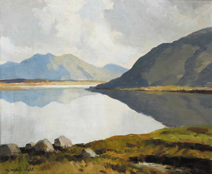 REFLECTIONS, KYLEMORE, COUNTY GALWAY by Maurice Canning Wilks RUA ARHA (1910-1984) at Whyte's Auctions