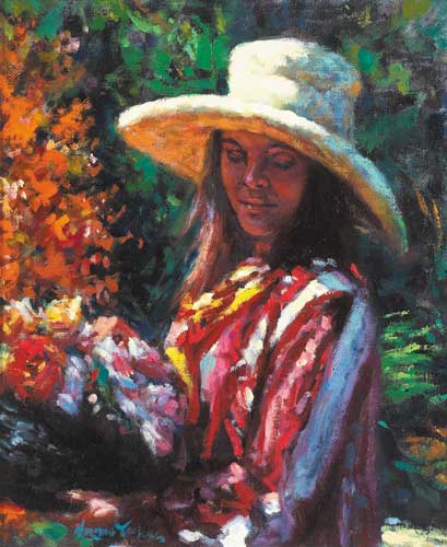 GIRL IN A SUN HAT by Norman Teeling (b.1944) (b.1944) at Whyte's Auctions