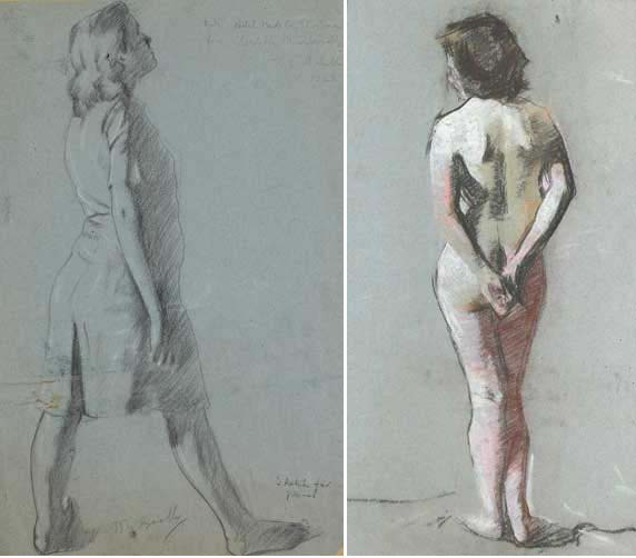 PASTEL NUDE, circa 1948 by Simon Coleman RHA (1916-1995) at Whyte's Auctions