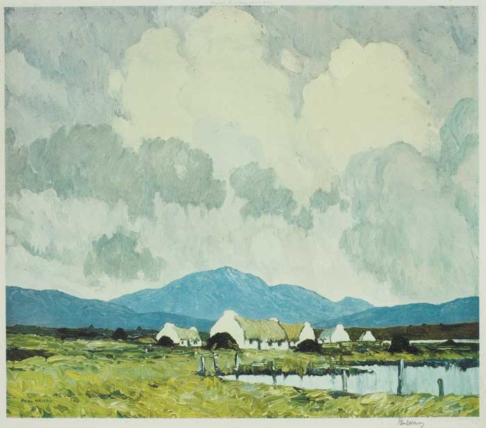 COTTAGES BY A BOGLAND LAKE by Paul Henry RHA (1876-1958) at Whyte's Auctions
