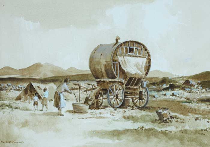 TINKERS CARAVAN, CONNEMARA, COUNTY GALWAY by Maurice Canning Wilks RUA ARHA (1910-1984) at Whyte's Auctions