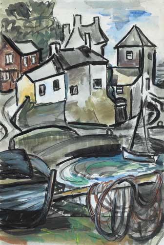 VILLAGE HARBOUR by Sylvia Cooke-Collis (1900-1973) (1900-1973) at Whyte's Auctions