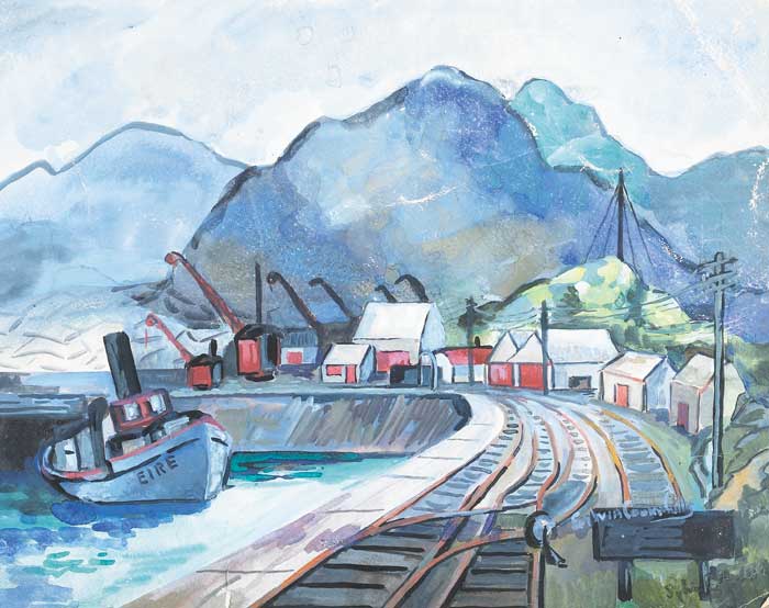 FOLIO OF EIGHT WORKS INCLUDING VIEWS OF A WOOD MILL AND AN INDUSTRIAL PORT by Sylvia Cooke-Collis (1900-1973) (1900-1973) at Whyte's Auctions