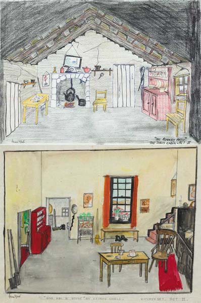 SET DESIGNS FOR TWO GEORGE SHEILS' PLAYS (A PAIR) by Anne Yeats (1919-2001) (1919-2001) at Whyte's Auctions