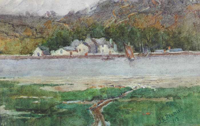 ACROSS THE BAY AT TIMOLEAGUE, COUNTY CORK, 1913 by Janie M. Beamish (1856-1930) at Whyte's Auctions