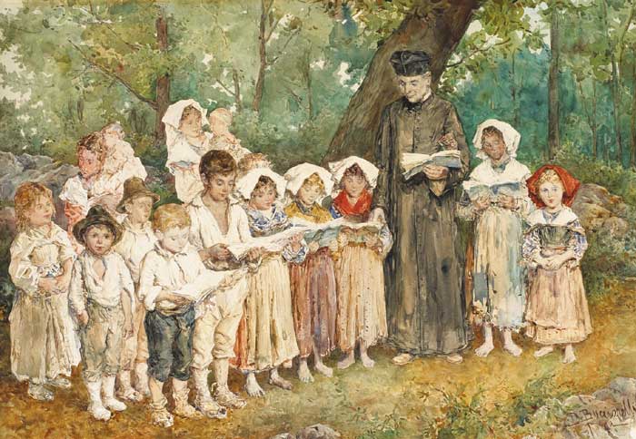 AN OUTDOOR CHILDREN'S CHOIR, ROME by Daniele Bucciarelli sold for �800 at Whyte's Auctions