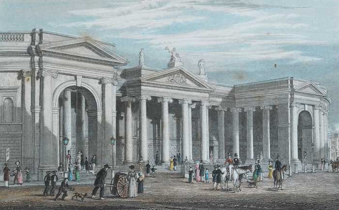 BANK OF IRELAND, DUBLIN (SOUTH PORTICO), 1831 and THE KING'S BRIDGE, DUBLIN (EAST VIEW) AND ROYAL BARRACKS, 1831 (A PAIR) at Whyte's Auctions