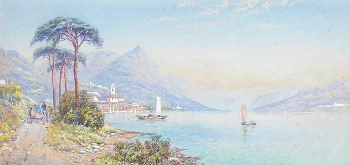 LAKE COMO, ITALY, 1881 by Charles Edmund Rowbotham (1856-1921) at Whyte's Auctions
