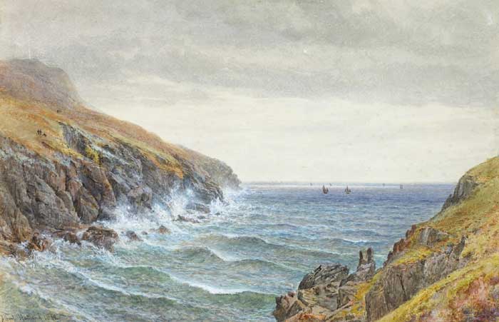 SEA CLIFFS WITH SAILING BOATS OFFSHORE, 1872 by Henry Albert Hartland RWS (1840-1893) at Whyte's Auctions