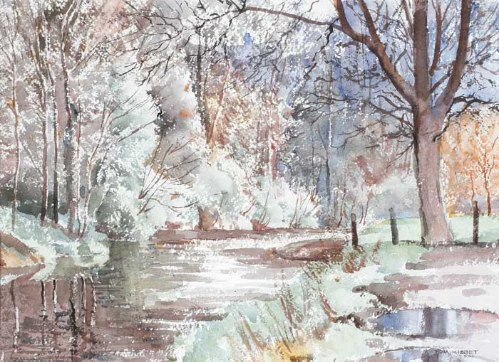 RIVER DODDER AT DARTRY by Tom Nisbet RHA (1909-2001) at Whyte's Auctions